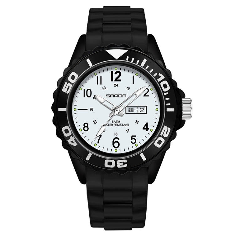 SANDA 1053 Orologio elettronico impermeabile da donna con doppio display e cinturino in TPU