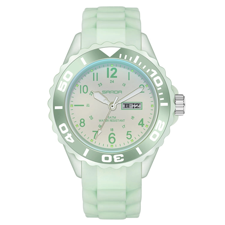 SANDA 1053 Orologio elettronico impermeabile da donna con doppio display e cinturino in TPU