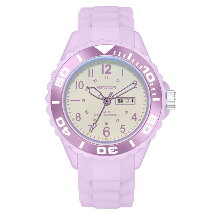 SANDA 1053 Orologio elettronico impermeabile da donna con doppio display e cinturino in TPU