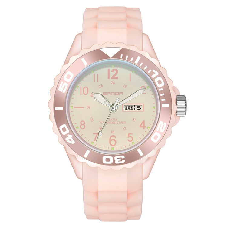 SANDA 1053 Orologio elettronico impermeabile da donna con doppio display e cinturino in TPU