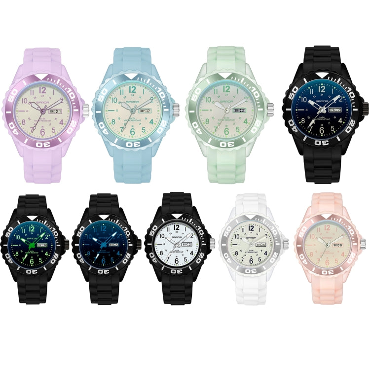 SANDA 1053 Orologio elettronico impermeabile da donna con doppio display e cinturino in TPU