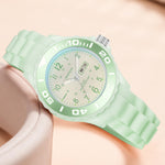 SANDA 1053 Orologio elettronico impermeabile da donna con doppio display e cinturino in TPU