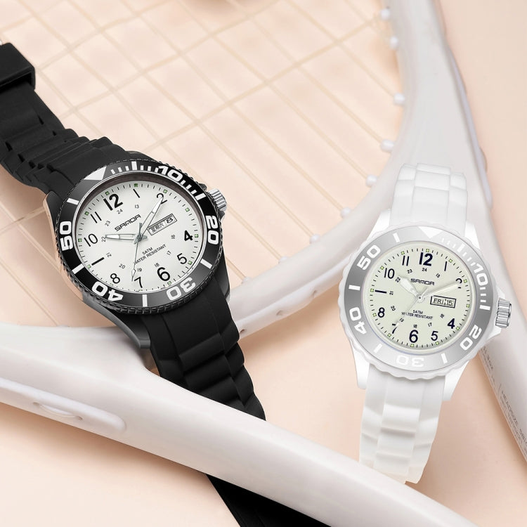 SANDA 1053 Orologio elettronico impermeabile da donna con doppio display e cinturino in TPU