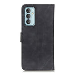 KHAZNEH Custodia per cellulare in pelle con vibrazione orizzontale a trama retrò, For Samsung Galaxy M13 4G, For HTC Desire 22 Pro