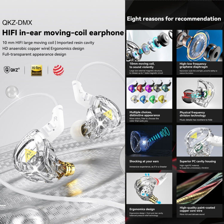 QKZ DMX Sports In-ear HIFI 3,5 mm Auricolare con controllo cablato con microfono