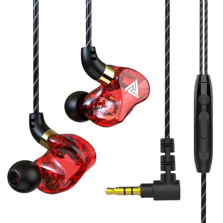 QKZ SK7 Auricolare stereo HIFI cablato con driver in rame sportivo da 3,5 mm con microfono