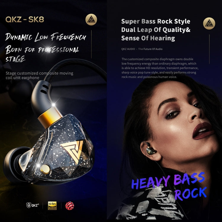 QKZ SK8 3.5mm Sports In-ear Dynamic HIFI Monitor Auricolare con microfono