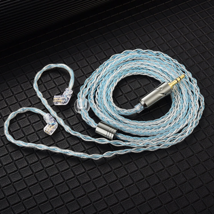 QKZ T1 8 Core TC Placcato Argento 3.5mm 0.75mm 2PIN HIFI Cavo Aggiornamento Auricolare