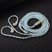 QKZ T1 8 Core TC Placcato Argento 3.5mm 0.75mm 2PIN HIFI Cavo Aggiornamento Auricolare