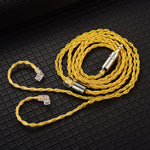 QKZ T1 8 Core TC Placcato Argento 3.5mm 0.75mm 2PIN HIFI Cavo Aggiornamento Auricolare