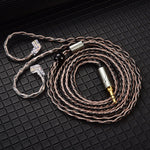 QKZ T1 8 Core TC Placcato Argento 3.5mm 0.75mm 2PIN HIFI Cavo Aggiornamento Auricolare