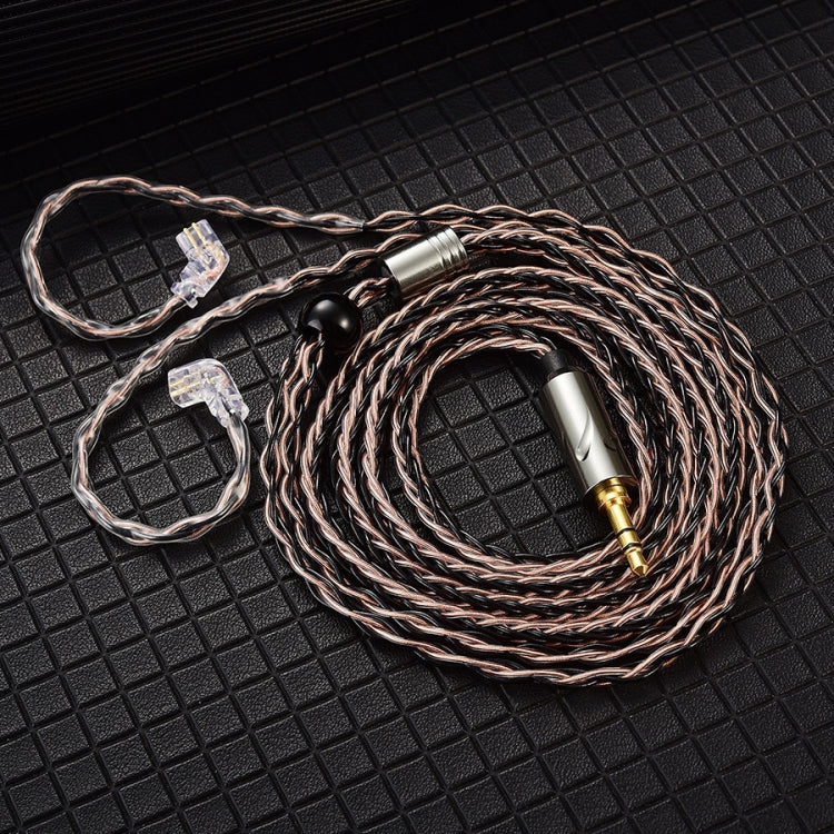 QKZ T1 8 Core TC Placcato Argento 3.5mm 0.75mm 2PIN HIFI Cavo Aggiornamento Auricolare