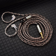 QKZ T1 8 Core TC Placcato Argento 3.5mm 0.75mm 2PIN HIFI Cavo Aggiornamento Auricolare