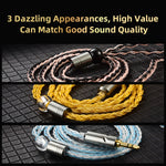QKZ T1 8 Core TC Placcato Argento 3.5mm 0.75mm 2PIN HIFI Cavo Aggiornamento Auricolare