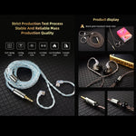 QKZ T1 8 Core TC Placcato Argento 3.5mm 0.75mm 2PIN HIFI Cavo Aggiornamento Auricolare