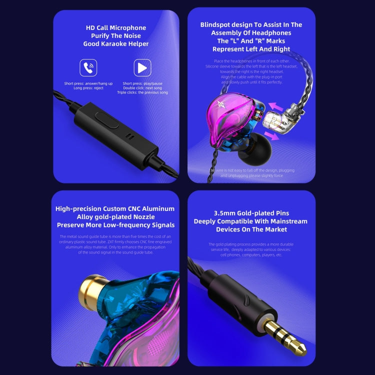 Auricolari in-ear QKZ ZXT con microfono e filo 3,5mm