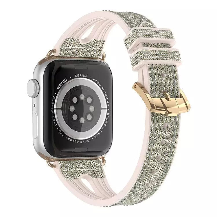 Cinturino sottile con glitter per la serie Apple Watch, 7 45mm / 6&SE&5&4 44mm / 3&2&1 42mm, 7 41mm / 6&SE&5&4 40mm / 3&2&1 38mm