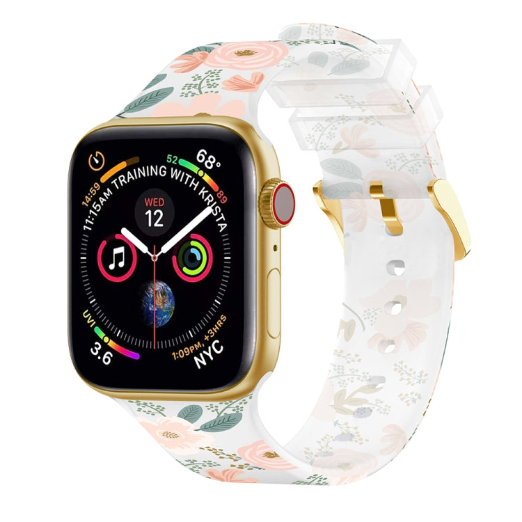 Cinturino trasparente con fibbia quadrata per Apple Watch Series, 7 45mm / 6&SE&5&4 44mm / 3&2&1 42mm, 7 41mm / 6&SE&5&4 40mm / 3&2&1 38mm