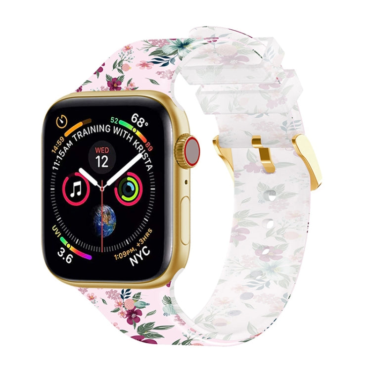 Cinturino trasparente con fibbia quadrata per Apple Watch Series, 7 45mm / 6&SE&5&4 44mm / 3&2&1 42mm, 7 41mm / 6&SE&5&4 40mm / 3&2&1 38mm