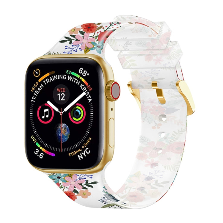 Cinturino trasparente con fibbia quadrata per Apple Watch Series, 7 45mm / 6&SE&5&4 44mm / 3&2&1 42mm, 7 41mm / 6&SE&5&4 40mm / 3&2&1 38mm