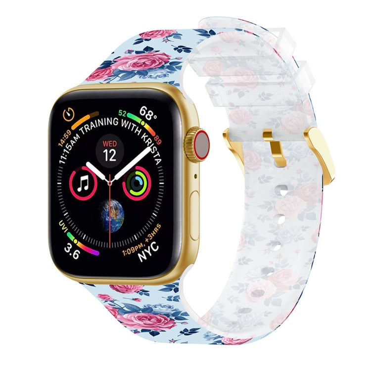 Cinturino trasparente con fibbia quadrata per Apple Watch Series, 7 45mm / 6&SE&5&4 44mm / 3&2&1 42mm, 7 41mm / 6&SE&5&4 40mm / 3&2&1 38mm