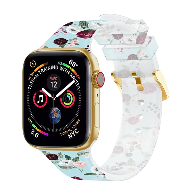 Cinturino trasparente con fibbia quadrata per Apple Watch Series, 7 45mm / 6&SE&5&4 44mm / 3&2&1 42mm, 7 41mm / 6&SE&5&4 40mm / 3&2&1 38mm