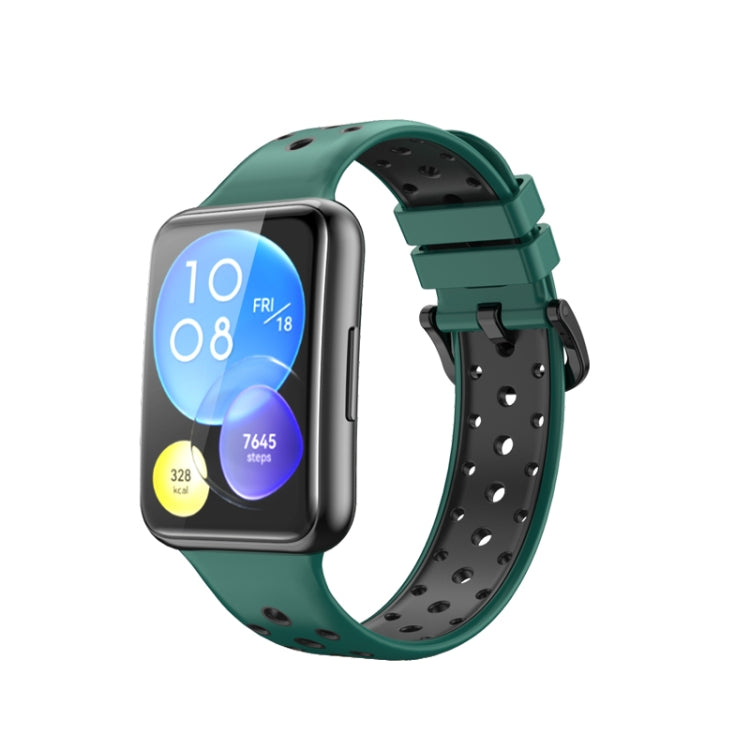 Cinturino in silicone bicolore per Huawei Watch Fit 2