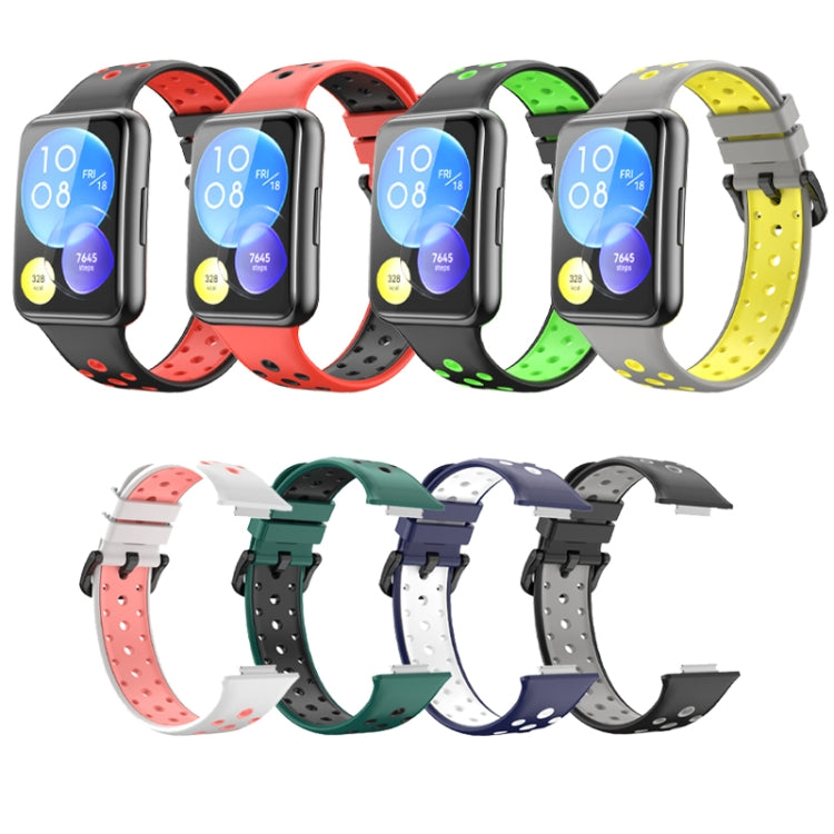Cinturino in silicone bicolore per Huawei Watch Fit 2