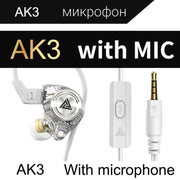 QKZ AK3 FiLe Subwoofer in-ear Auricolare controllato da filo con microfono