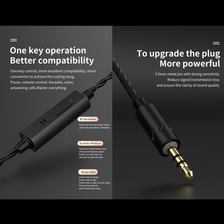 QKZ AK6 MAX Subwoofer dinamico in-ear con controllo a filo, Standard Version, with Mic Version