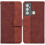 Custodia per telefono in pelle goffrata geometrica, For Tecno Spark 6 GO, For Motorola Moto G62 5G, For Tecno Pop 6 No Fingerprints, For OPPO A57 2022 4G