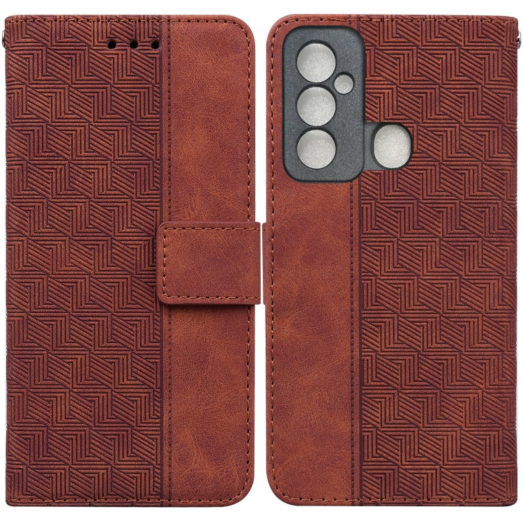 Custodia per telefono in pelle goffrata geometrica, For Tecno Spark 6 GO, For Motorola Moto G62 5G, For Tecno Pop 6 No Fingerprints, For OPPO A57 2022 4G