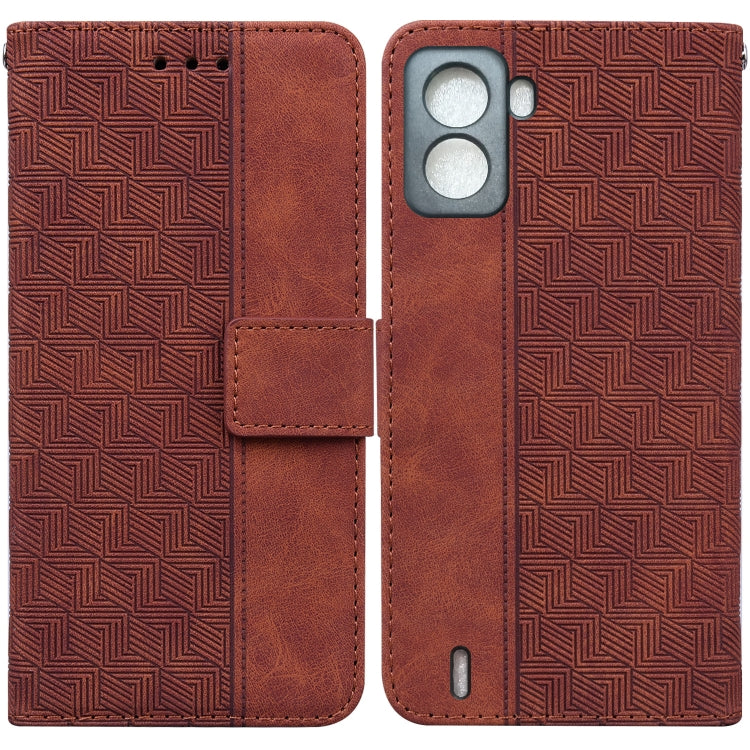 Custodia per telefono in pelle goffrata geometrica, For Tecno Spark 6 GO, For Motorola Moto G62 5G, For Tecno Pop 6 No Fingerprints, For OPPO A57 2022 4G