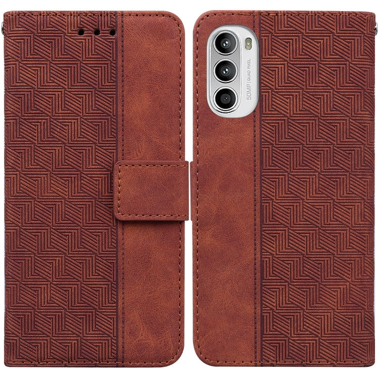 Custodia per telefono in pelle goffrata geometrica, For Tecno Spark 6 GO, For Motorola Moto G62 5G, For Tecno Pop 6 No Fingerprints, For OPPO A57 2022 4G