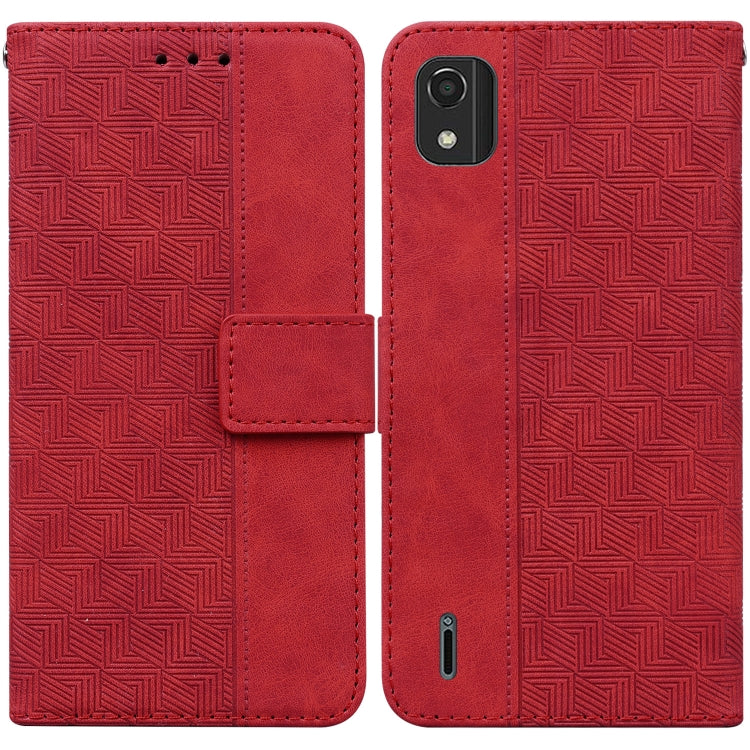 Custodia per telefono in pelle goffrata geometrica, For Nokia C2 2nd Edition, For Nokia C21, For Nokia G11 Plus