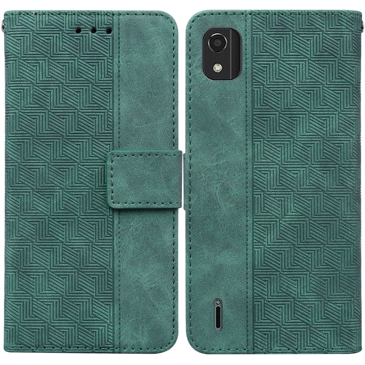 Custodia per telefono in pelle goffrata geometrica, For Nokia C2 2nd Edition, For Nokia C21, For Nokia G11 Plus