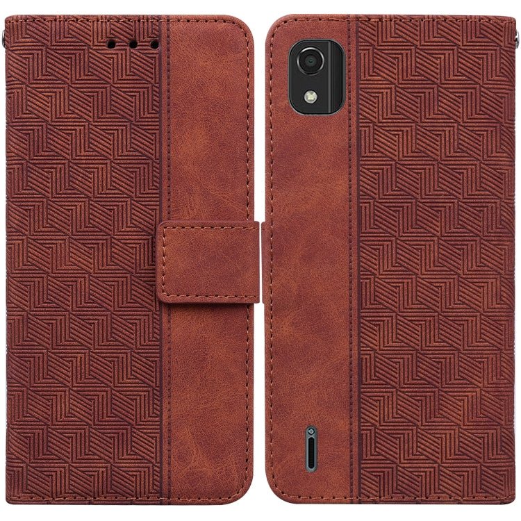 Custodia per telefono in pelle goffrata geometrica, For Nokia C2 2nd Edition, For Nokia C21, For Nokia G11 Plus