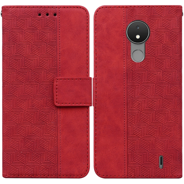 Custodia per telefono in pelle goffrata geometrica, For Nokia C2 2nd Edition, For Nokia C21, For Nokia G11 Plus