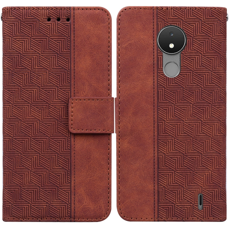 Custodia per telefono in pelle goffrata geometrica, For Nokia C2 2nd Edition, For Nokia C21, For Nokia G11 Plus