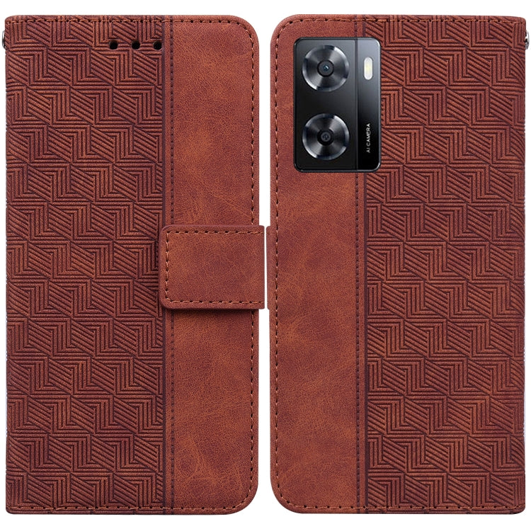Custodia per telefono in pelle goffrata geometrica, For Tecno Spark 6 GO, For Motorola Moto G62 5G, For Tecno Pop 6 No Fingerprints, For OPPO A57 2022 4G
