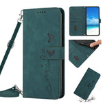 Custodia per telefono in pelle con motivo a cuore Skin Feel con cordino, For Xiaomi Redmi 9A, For Xiaomi Redmi 10, For Xiaomi Redmi 10A, For Xiaomi Redmi 10C
