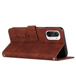 Custodia per telefono in pelle con motivo a cuore Skin Feel con cordino, For Xiaomi Redmi K40 / K40 Pro, For Xiaomi Redmi K50 / K50 Pro, For Xiaomi Redmi Note 8, For Xiaomi Redmi Note 8 Pro