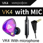 QKZ VK4 In-Ear Subwoofer HiFi Auricolare con controllo a filo con microfono