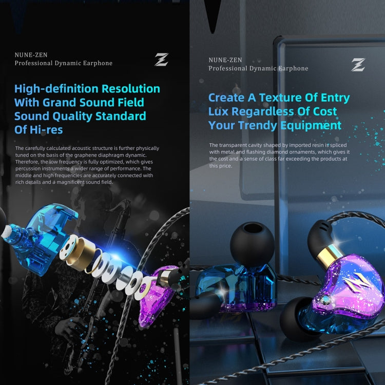 QKZ ZEN Subwoofer in-ear Auricolare sportivo da corsa con musica controllata da filo con microfono