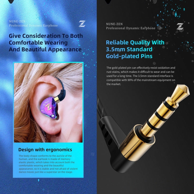 QKZ ZEN Subwoofer in-ear Auricolare sportivo da corsa con musica controllata da filo con microfono