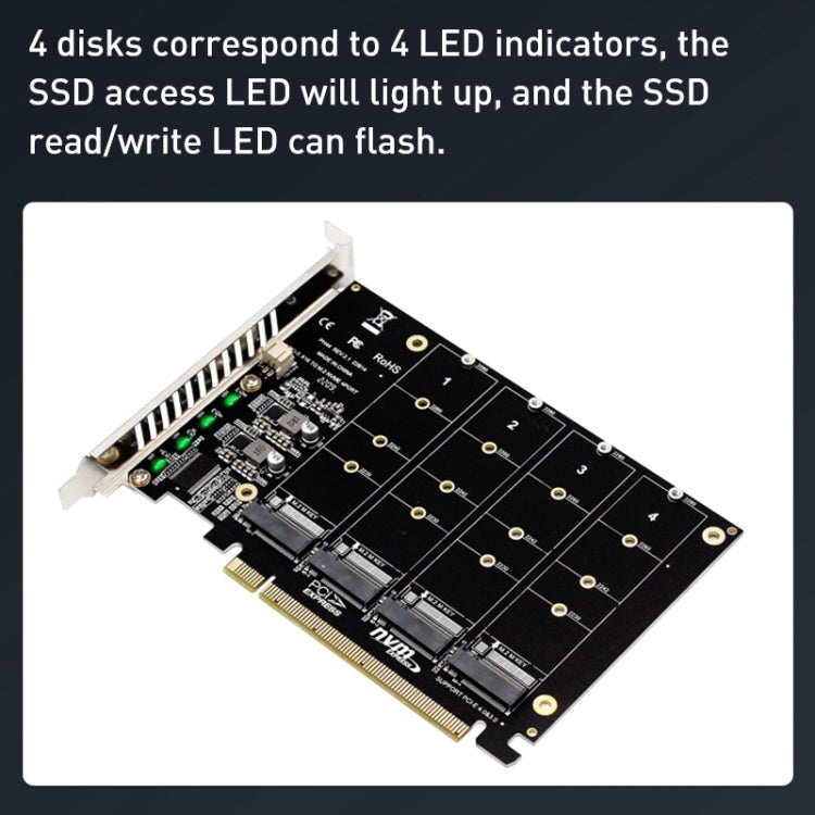 Scheda array di dischi PCI-E PH44 NVME 4 Scheda array diviso
