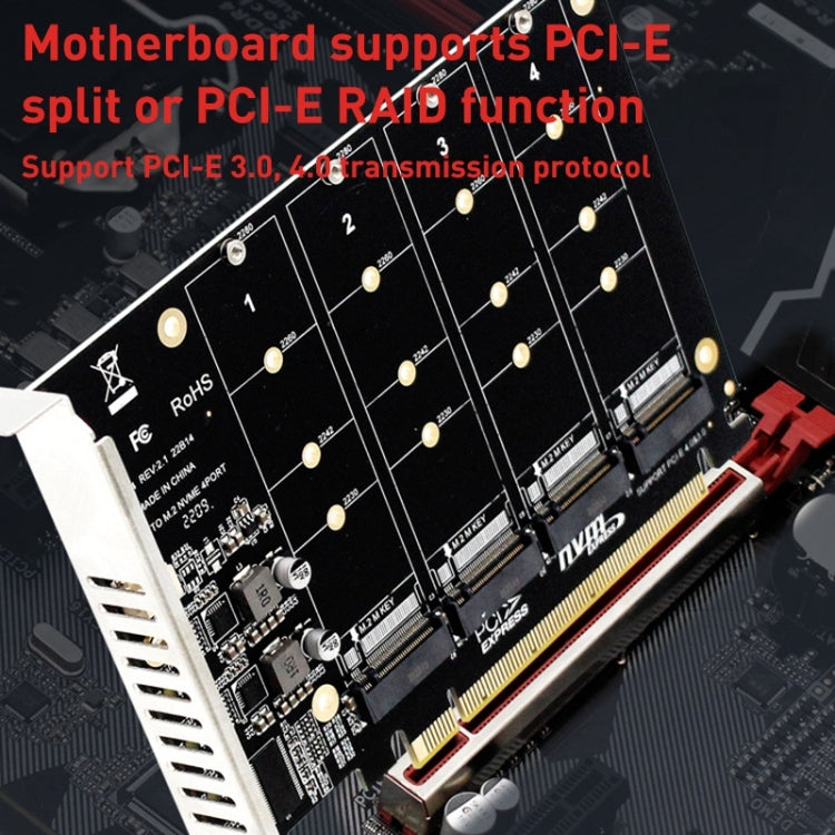 Scheda array di dischi PCI-E PH44 NVME 4 Scheda array diviso