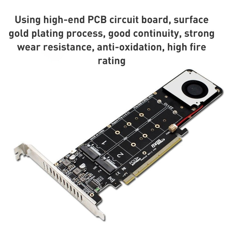 Scheda convertitore RAID SSD PCIe X16 a M.2 M-key NVMEx4, PCIe X16 to M.2