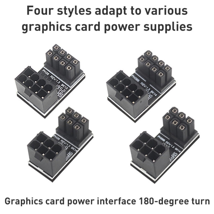 10 PCS ATX 8 pin femmina a 8 pin maschio adattatore angolato a 180 gradi, modello:, PH36A, PH36B, PH38A, PH38B