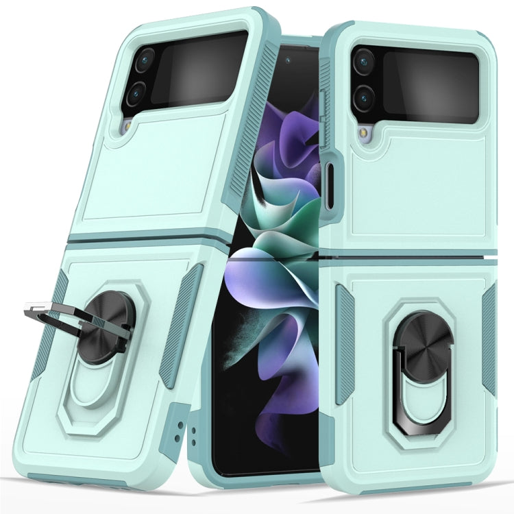 Custodia per telefono PC + TPU con supporto per anello, For Samsung Galaxy Z Flip4